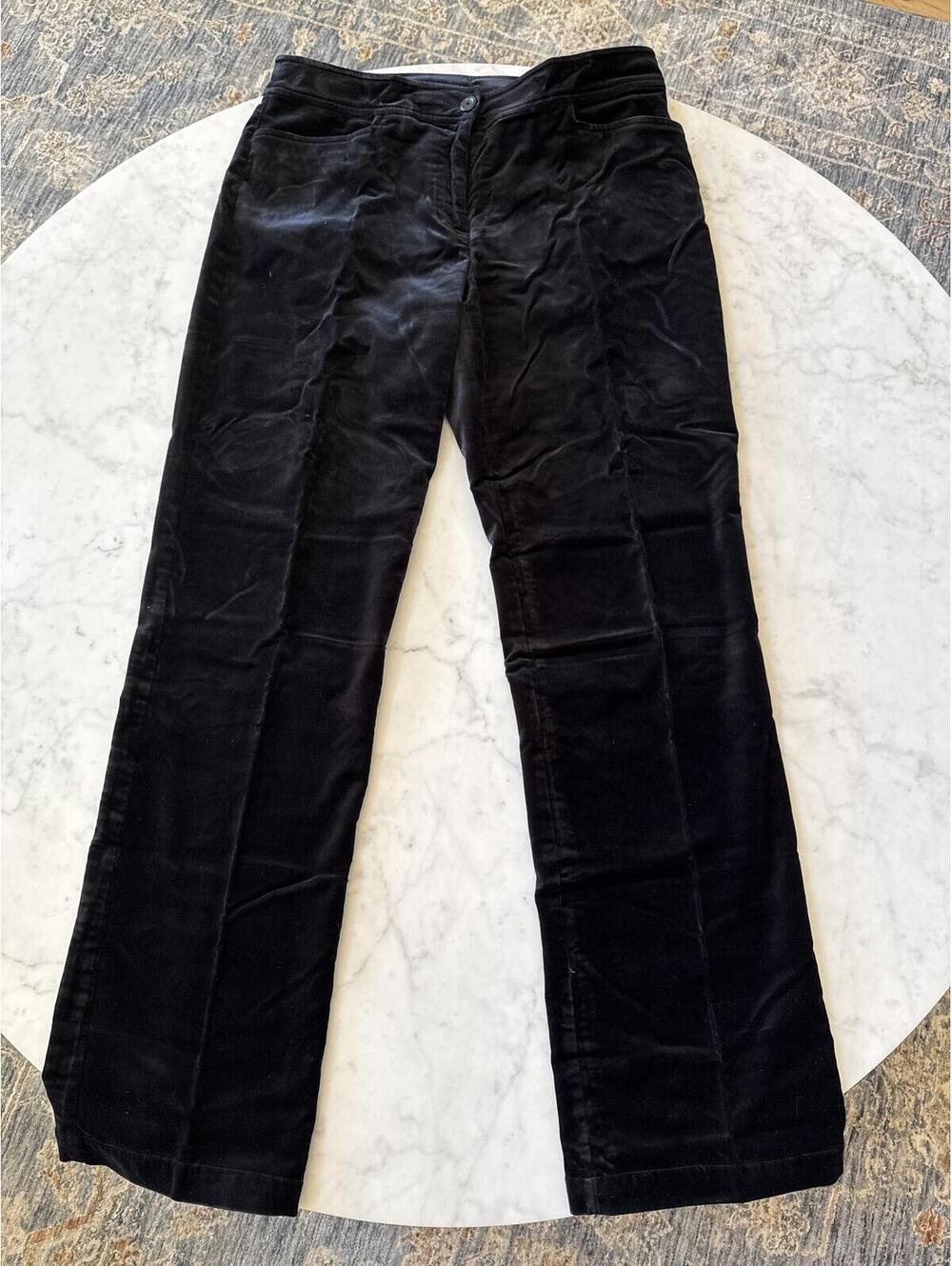 Eileen Fisher Black Velvet Straight-Leg Pants Size XS